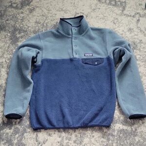 Patagonia Blue and Gray Fleece Jacket